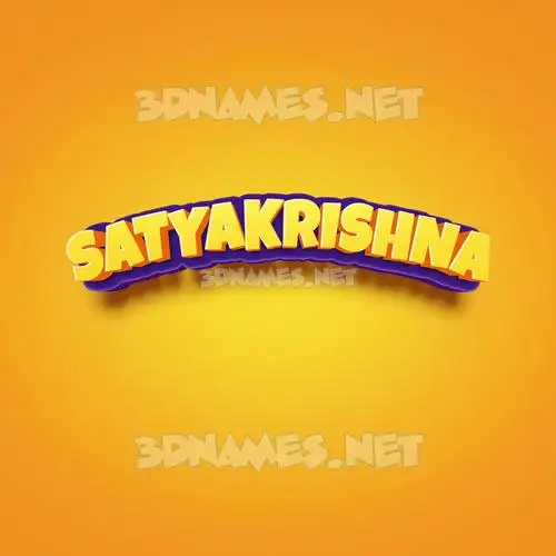 satyakrishna in Orange Toon style - 3D name wallpaper