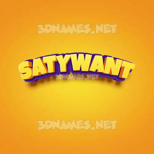 satywant in Orange Toon style - 3D name wallpaper