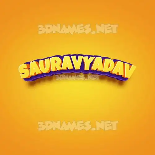 sauravyadav in Orange Toon style - 3D name wallpaper