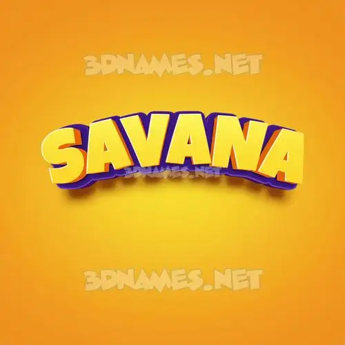 savana in Orange Toon style - 3D name wallpaper