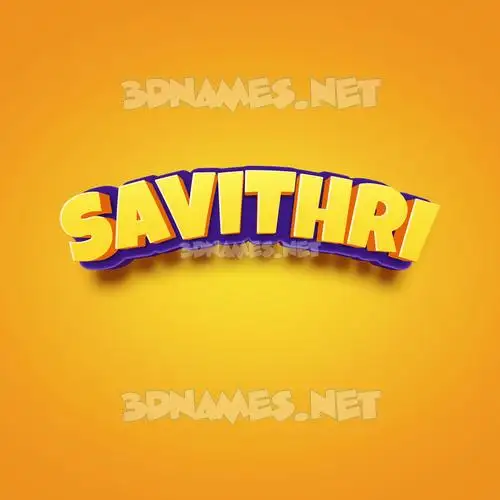 savithri in Orange Toon style - 3D name wallpaper