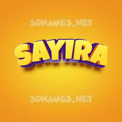 sayira in Orange Toon style - 3D name wallpaper