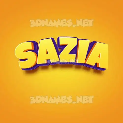 sazia in Orange Toon style - 3D name wallpaper