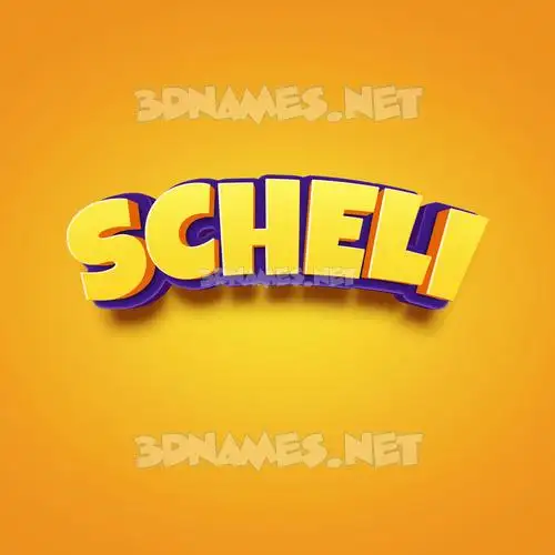 scheli in Orange Toon style - 3D name wallpaper