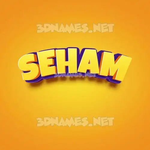 seham in Orange Toon style - 3D name wallpaper