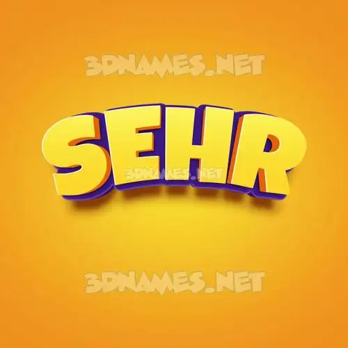 sehr in Orange Toon style - 3D name wallpaper