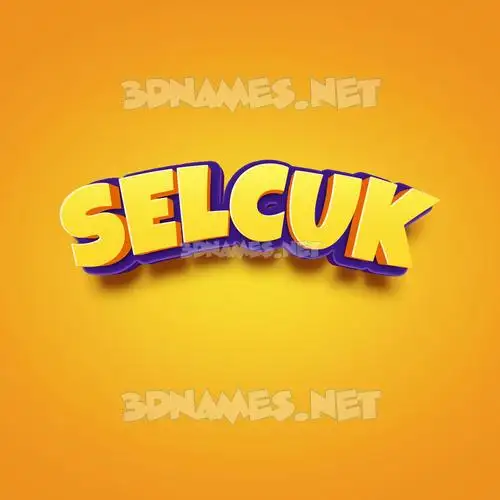 selcuk in Orange Toon style - 3D name wallpaper