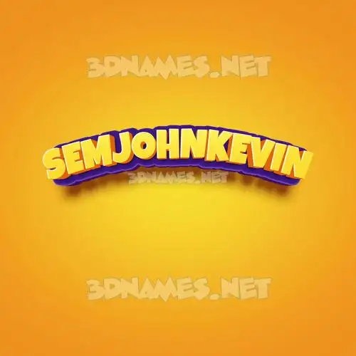 semjohnkevin in Orange Toon style - 3D name wallpaper