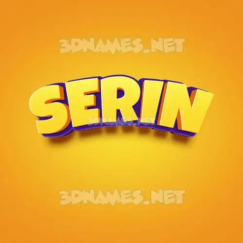 serin in Orange Toon style - 3D name wallpaper