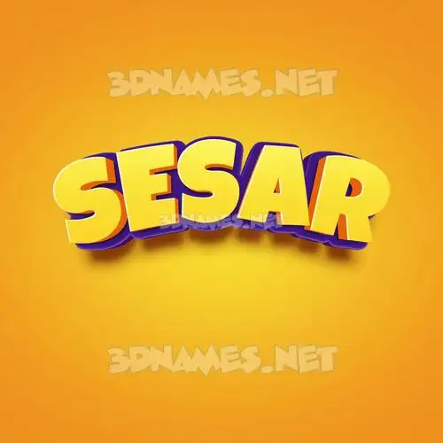 sesar in Orange Toon style - 3D name wallpaper
