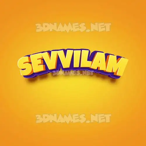 sevvilam in Orange Toon style - 3D name wallpaper