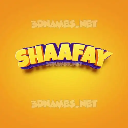 shaafay in Orange Toon style - 3D name wallpaper