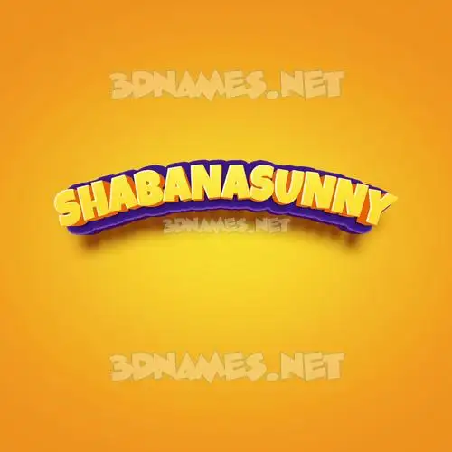 shabanasunny in Orange Toon style - 3D name wallpaper