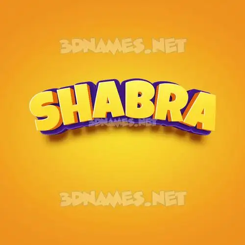 shabra in Orange Toon style - 3D name wallpaper