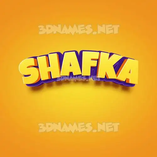 shafka in Orange Toon style - 3D name wallpaper