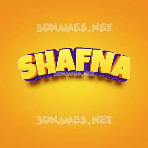 shafna in Orange Toon style - 3D name wallpaper