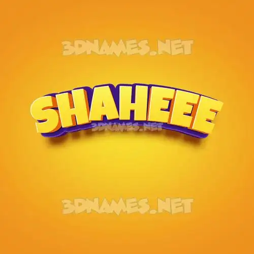 shaheee in Orange Toon style - 3D name wallpaper