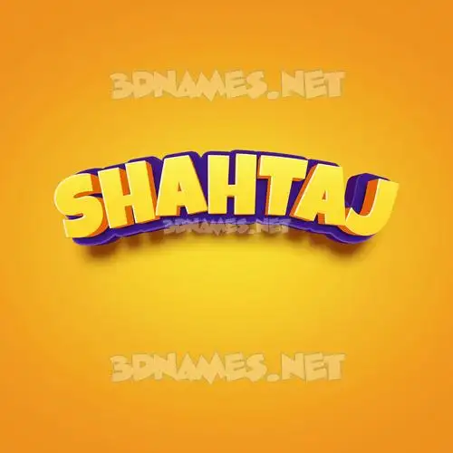 shahtaj in Orange Toon style - 3D name wallpaper