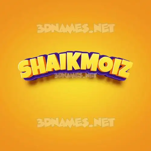 shaikmoiz in Orange Toon style - 3D name wallpaper