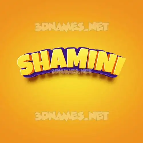 shamini in Orange Toon style - 3D name wallpaper