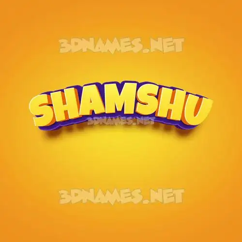 shamshu in Orange Toon style - 3D name wallpaper