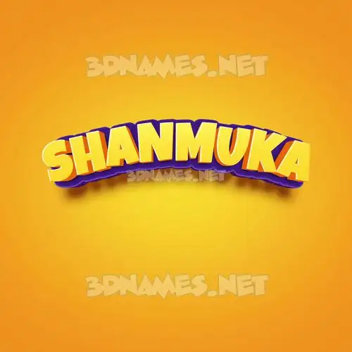 shanmuka in Orange Toon style - 3D name wallpaper