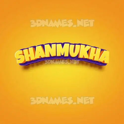 shanmukha in Orange Toon style - 3D name wallpaper
