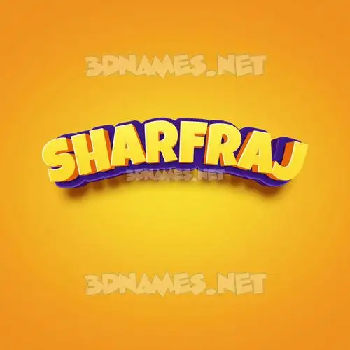 sharfraj in Orange Toon style - 3D name wallpaper