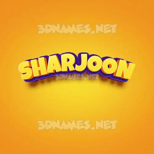 sharjoon in Orange Toon style - 3D name wallpaper