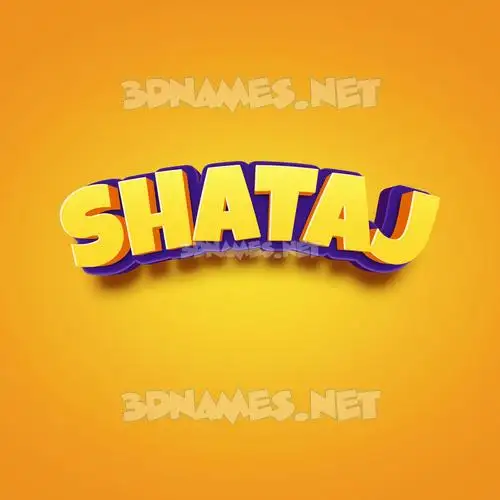 shataj in Orange Toon style - 3D name wallpaper
