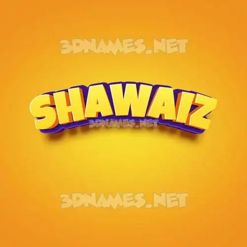 shawaiz in Orange Toon style - 3D name wallpaper