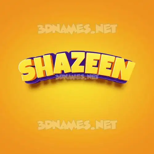shazeen in Orange Toon style - 3D name wallpaper