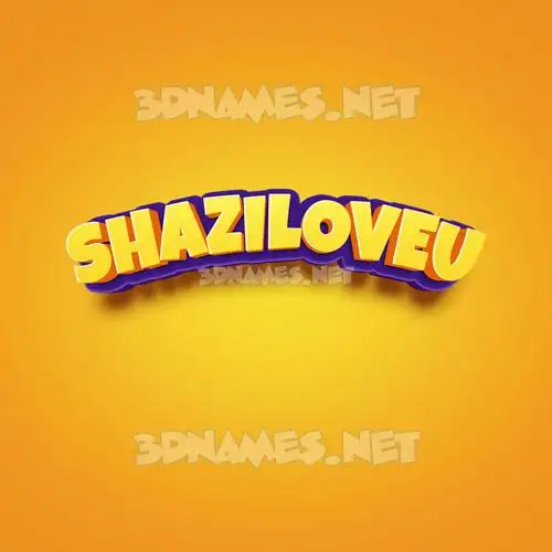 shaziloveu in Orange Toon style - 3D name wallpaper shaziloveu in Orange Toon style - 3D name wallpaper