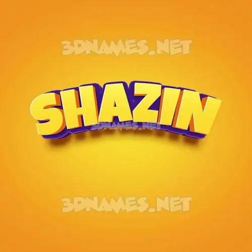 shazin in Orange Toon style - 3D name wallpaper