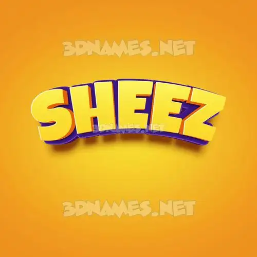 sheez in Orange Toon style - 3D name wallpaper