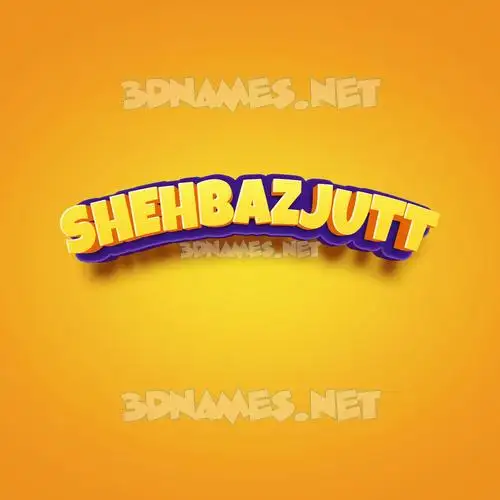 shehbazjutt in Orange Toon style - 3D name wallpaper