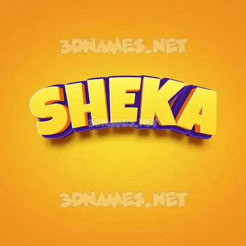 sheka in Orange Toon style - 3D name wallpaper