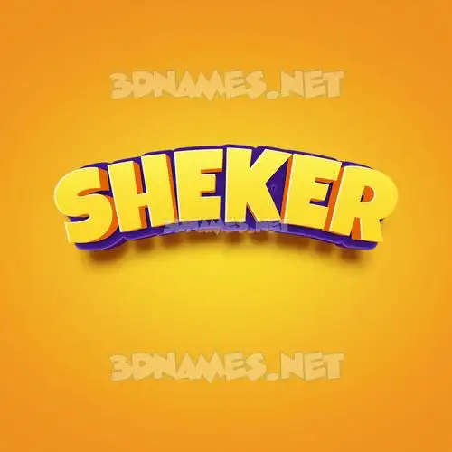 sheker in Orange Toon style - 3D name wallpaper sheker in Orange Toon style - 3D name wallpaper