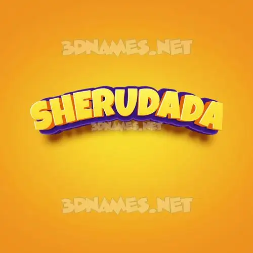 sherudada in Orange Toon style - 3D name wallpaper