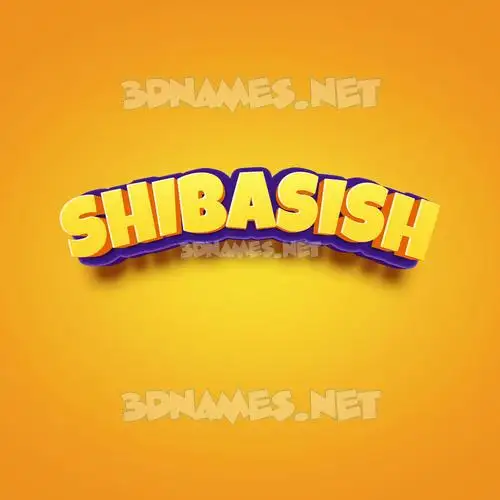 shibasish in Orange Toon style - 3D name wallpaper
