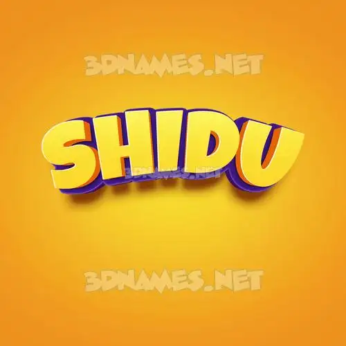shidu in Orange Toon style - 3D name wallpaper