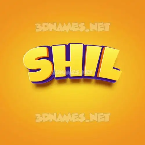 shil in Orange Toon style - 3D name wallpaper