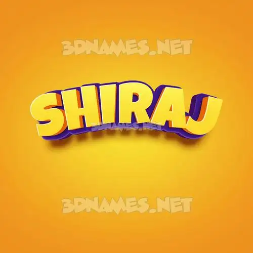 shiraj in Orange Toon style - 3D name wallpaper
