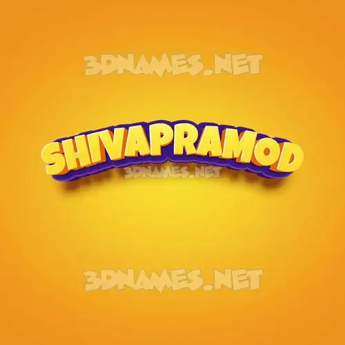 shivapramod in Orange Toon style - 3D name wallpaper