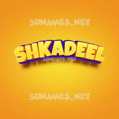 shkadeel in Orange Toon style - 3D name wallpaper shkadeel in Orange Toon style - 3D name wallpaper