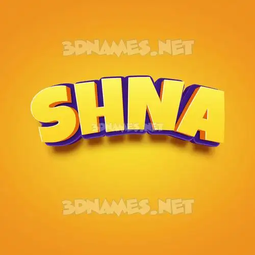 shna in Orange Toon style - 3D name wallpaper