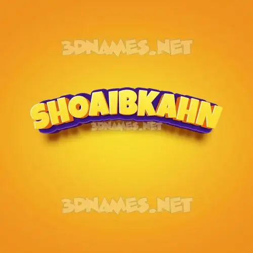 shoaibkahn in Orange Toon style - 3D name wallpaper