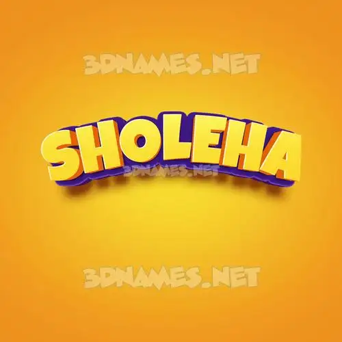sholeha in Orange Toon style - 3D name wallpaper