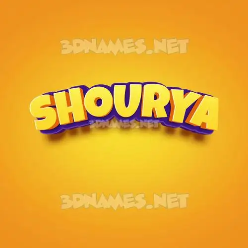 shourya in Orange Toon style - 3D name wallpaper