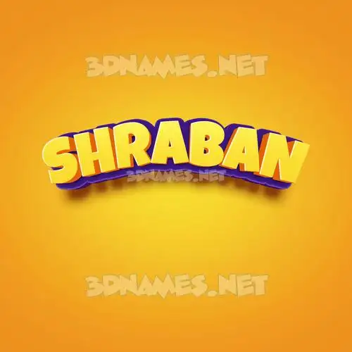 shraban in Orange Toon style - 3D name wallpaper